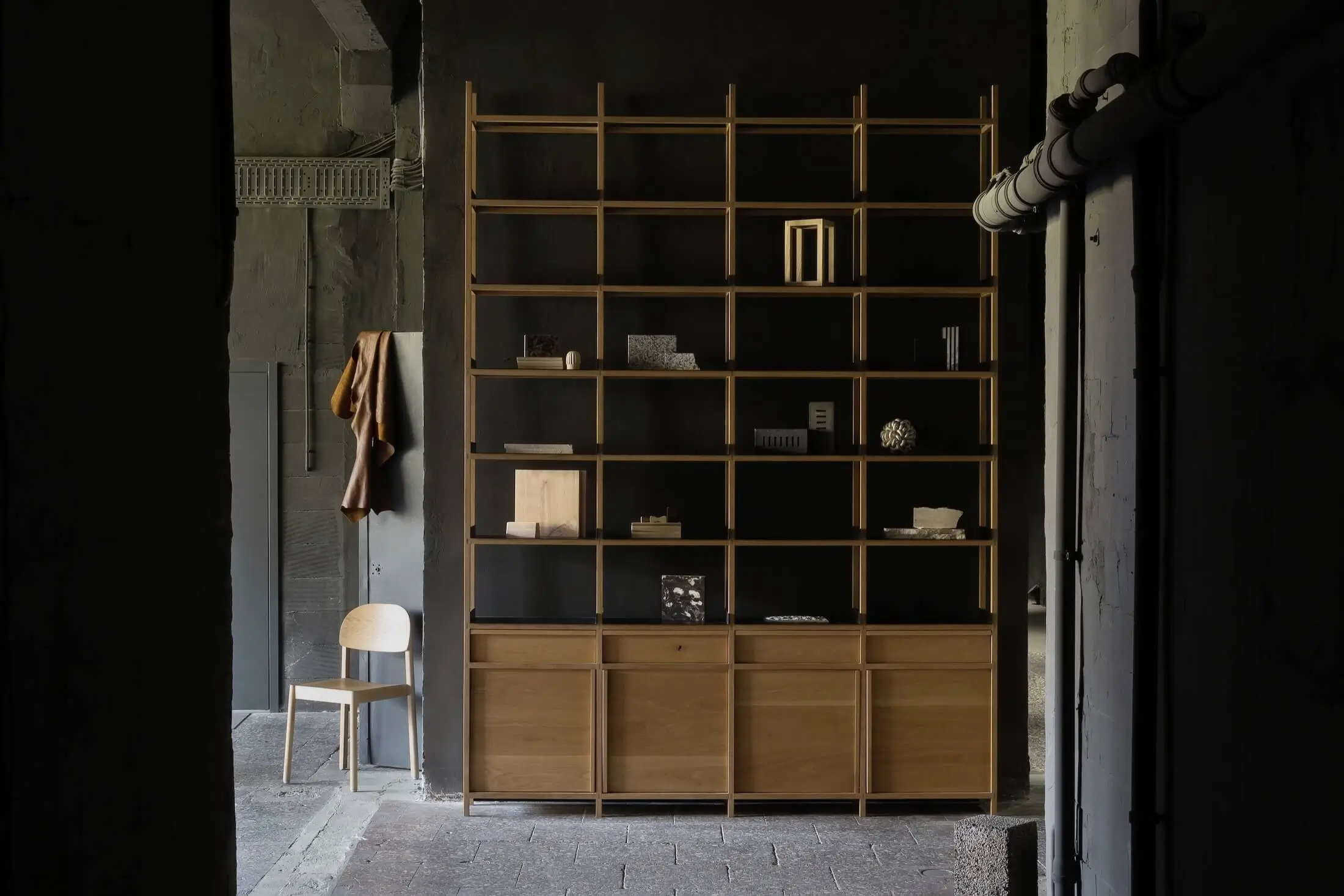 shelving system in 25x25 design 21 shelving system in 25x25 design for office space in minimalist Scandinavian design with natural oak wood finish