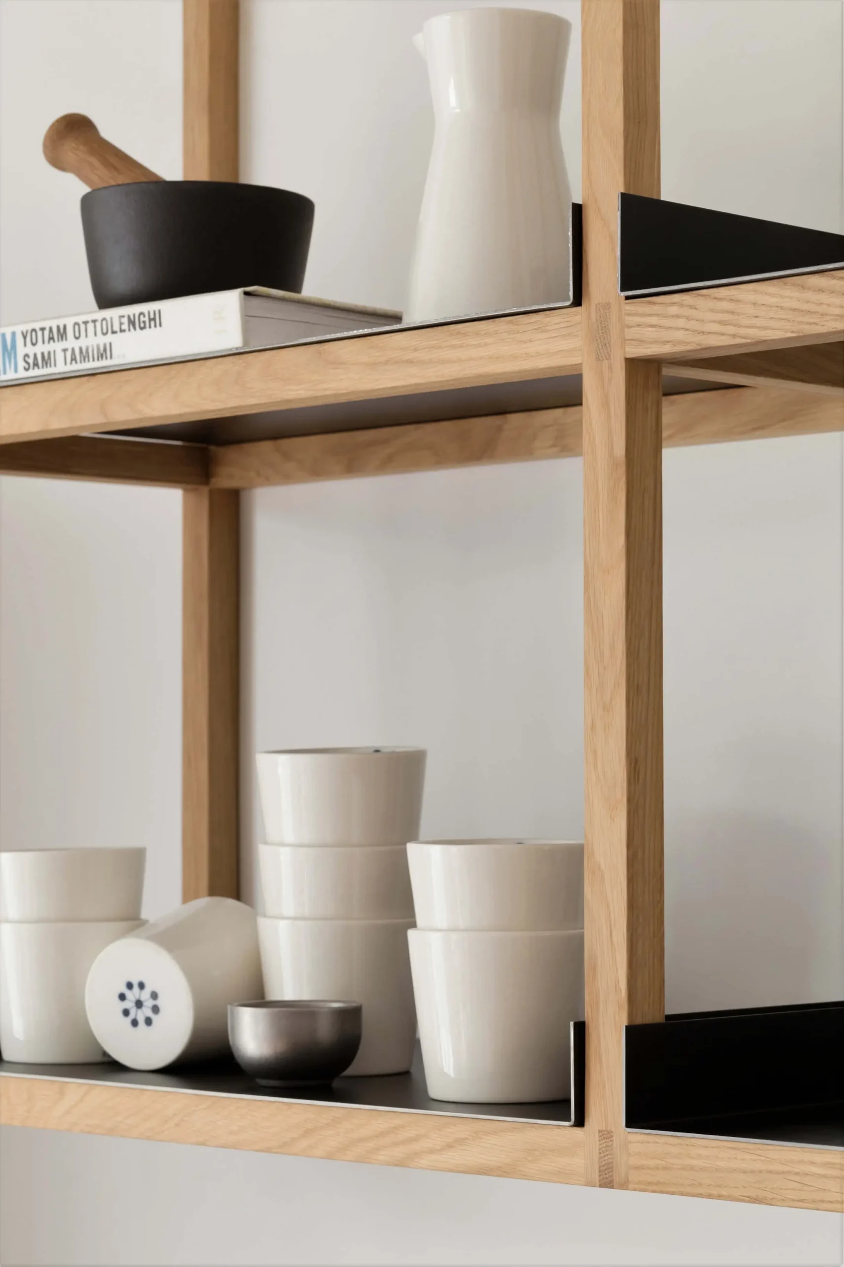 Oak Kitchen in Natural Tones 20 25x25 wood shelf japandi minimal kongacph scaled