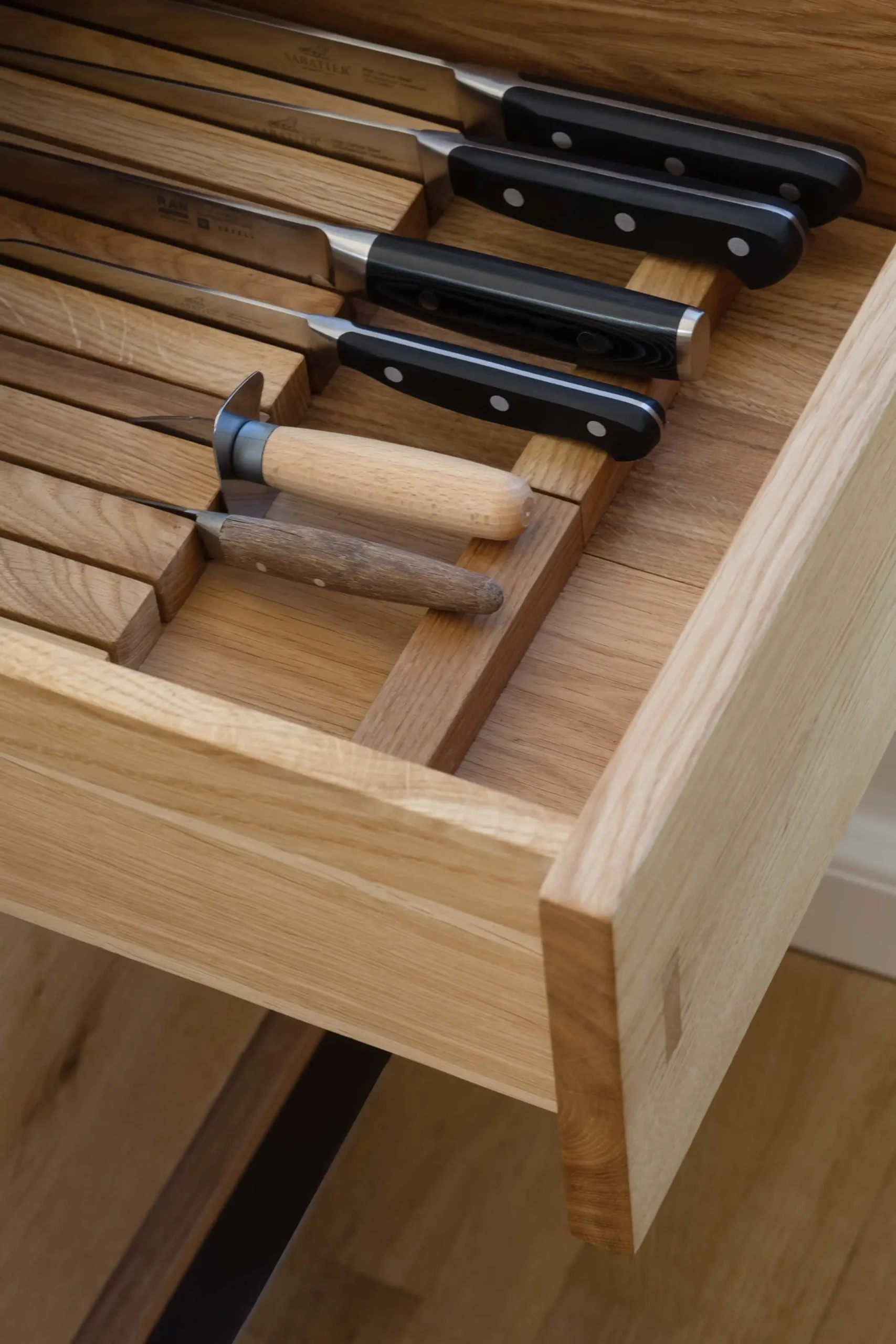 custom-made Tenon kitchen in wood 26 custom knife insert kongacph scaled