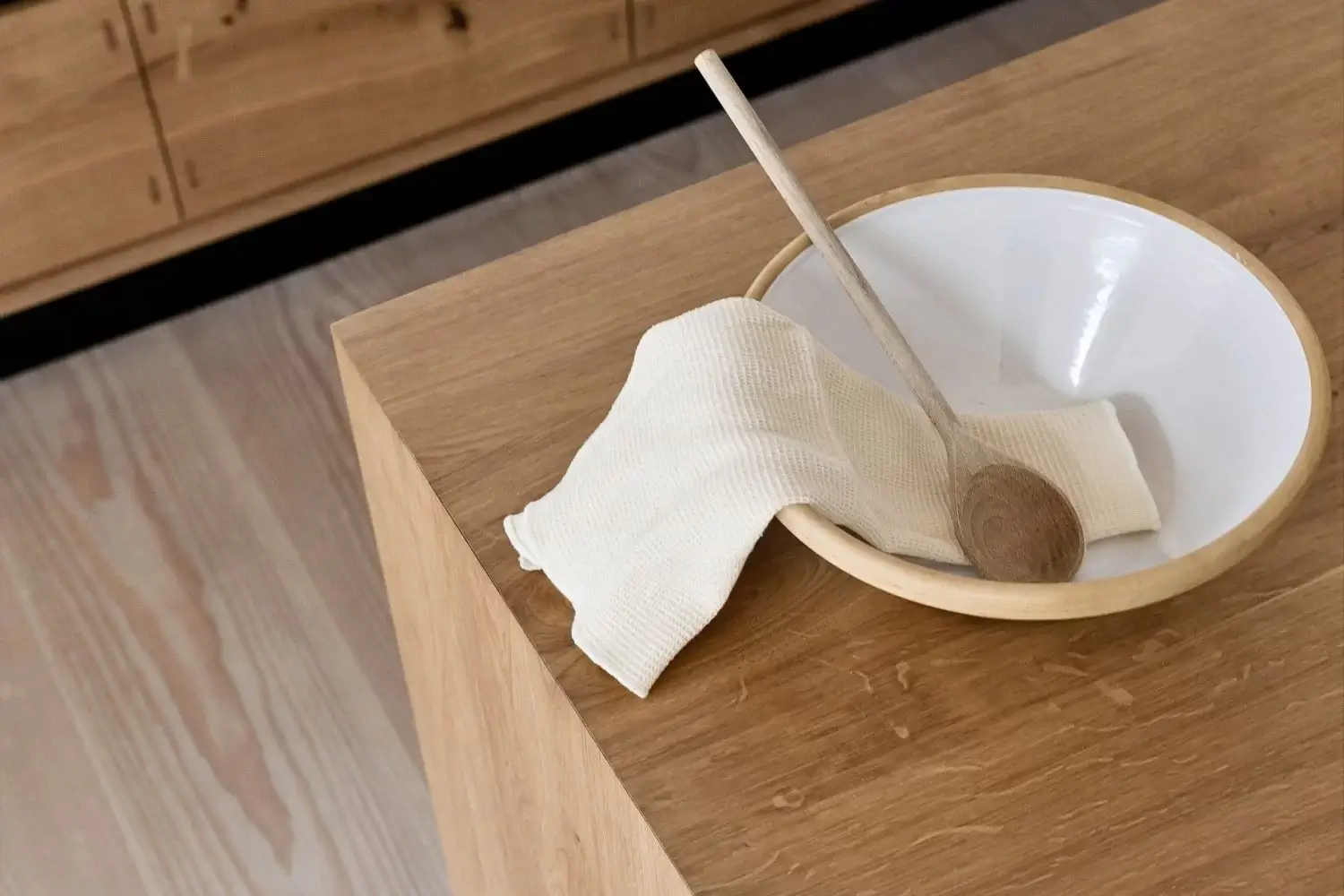 Our story 18 Solid oak wood worktop by Konga Kitchen, showcasing natural wood grain and high-quality craftsmanship for a timeless, durable surface