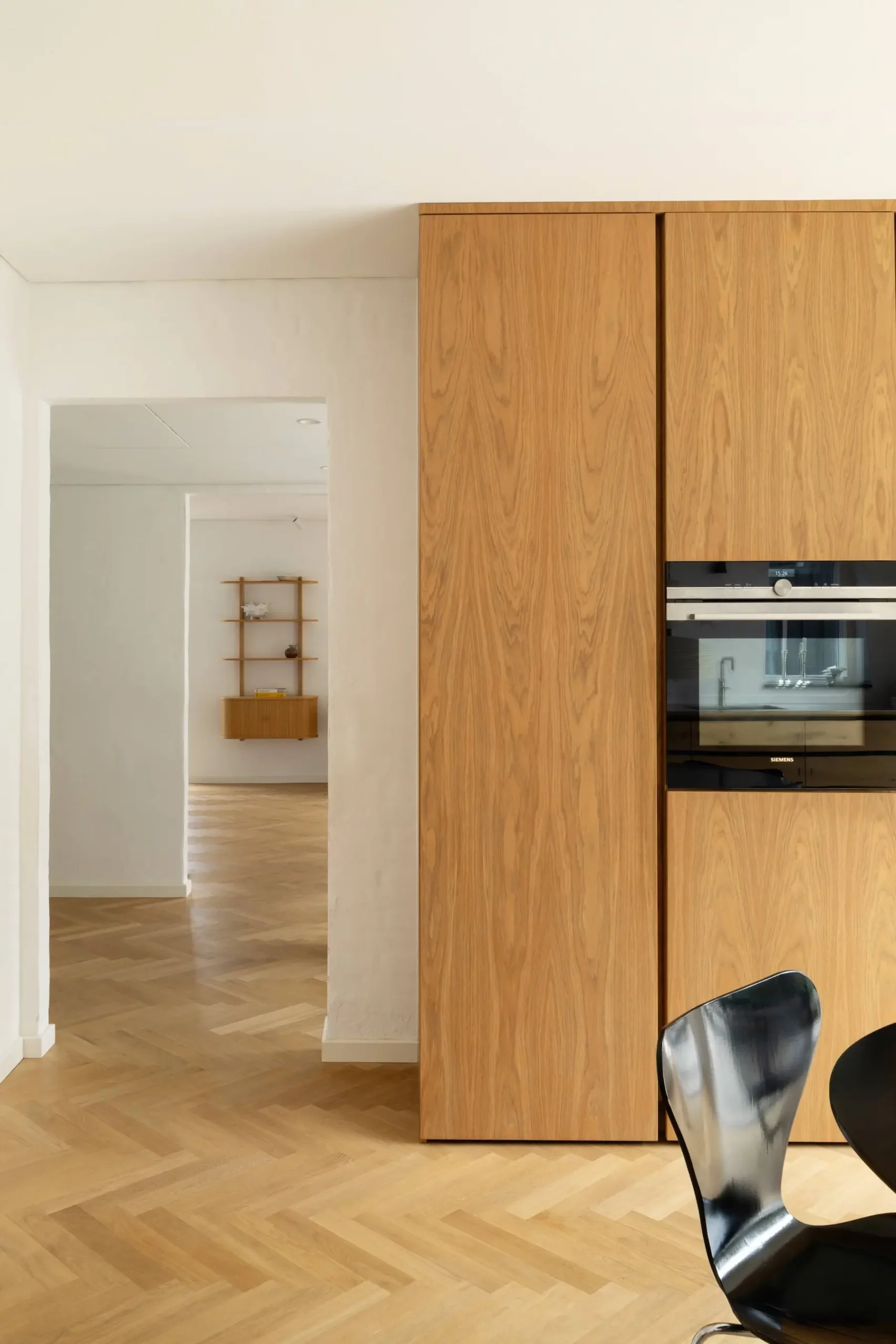 Timeless Wooden Kitchen in Copenhagen 21 tall kitchen cabinets scaled