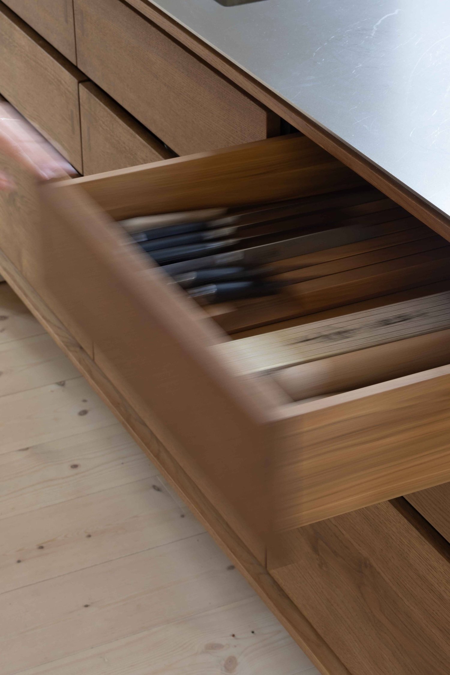 Dark Wood Kitchen in Vedbæk 21 wood kitchen drawer